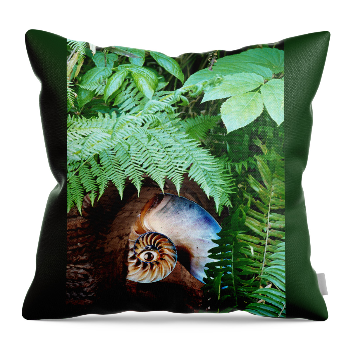 Nautilus Throw Pillow featuring the digital art Nautilus Landscape by Lisa Yount