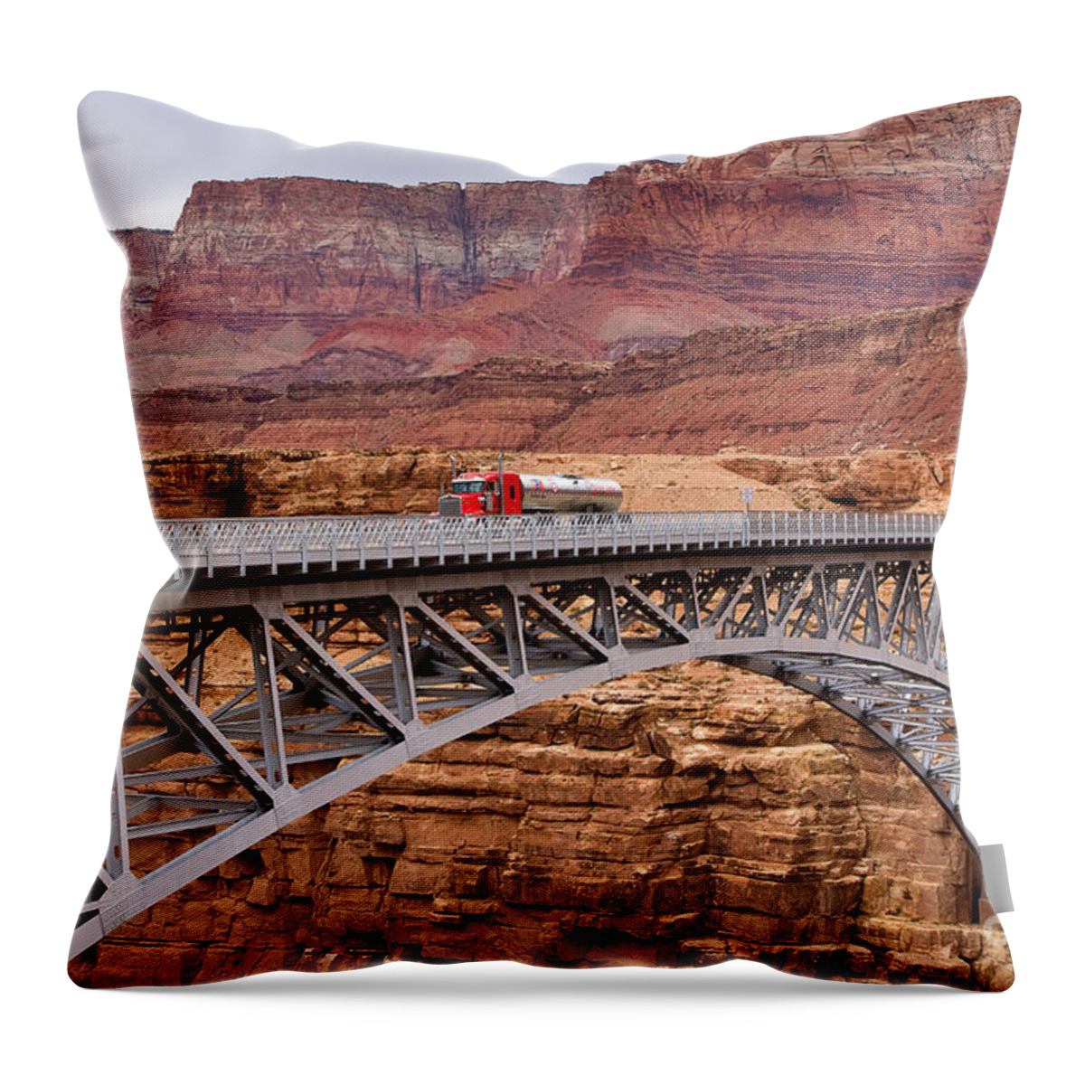 Travel Throw Pillow featuring the photograph Navajo Bridge by Louise Heusinkveld