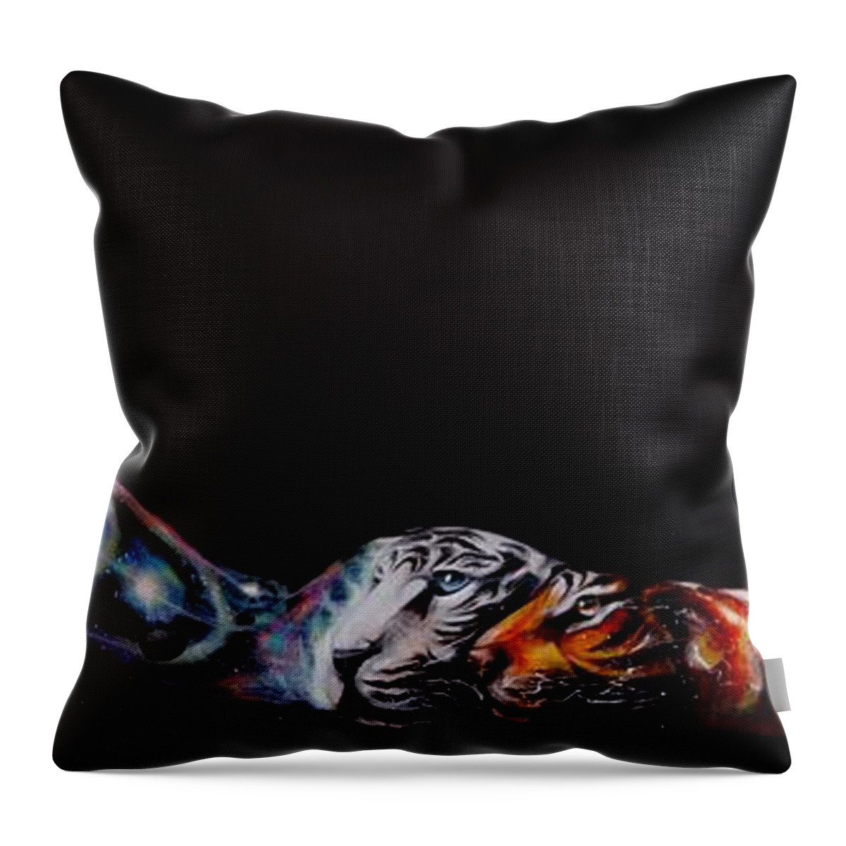 Fine Art Body Paint Throw Pillow featuring the photograph Nebulae by Angela Rene Roberts and Cully Firmin