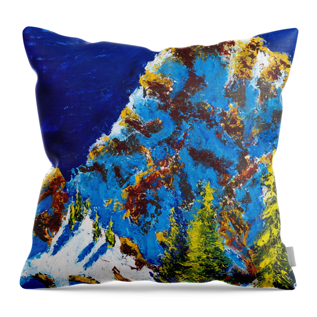 Mountains Throw Pillow featuring the painting Needles Two by Walt Brodis