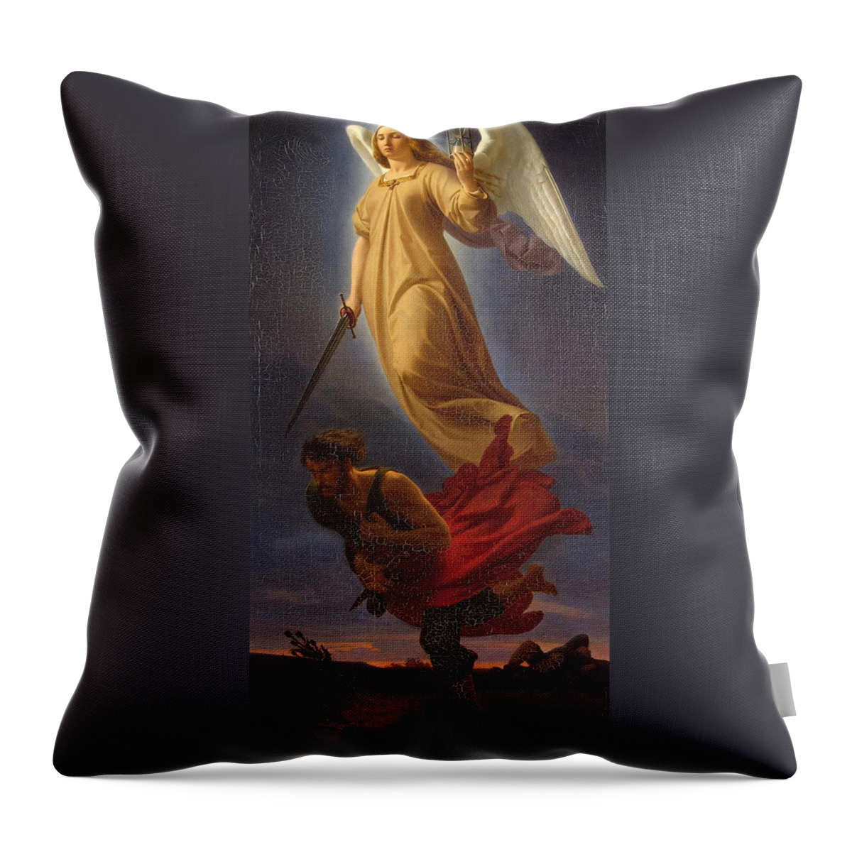 Alfred Rethel Throw Pillow featuring the painting Nemesis by Alfred Rethel