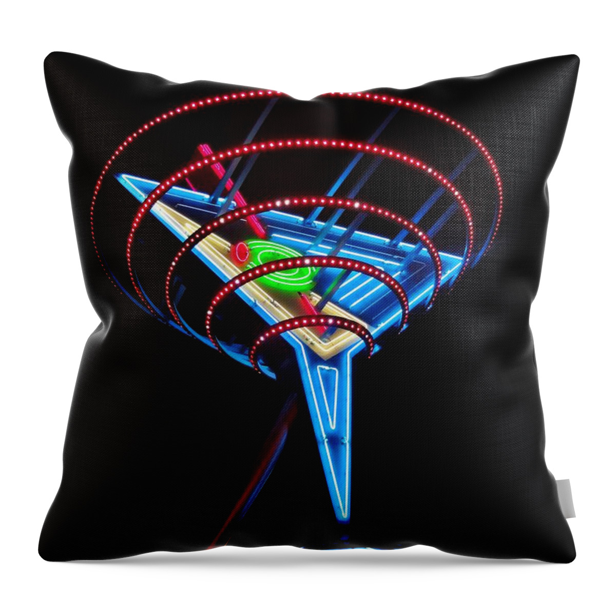 Neon Throw Pillow featuring the photograph Neon Martini by Henry Kowalski