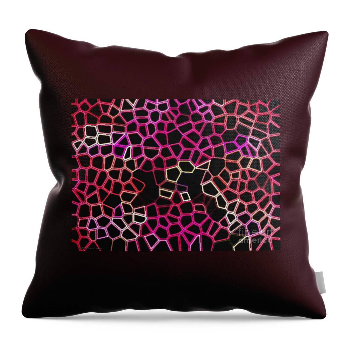 Neon Pink Cells Throw Pillow featuring the photograph Neon Pink Cells by Anita Lewis