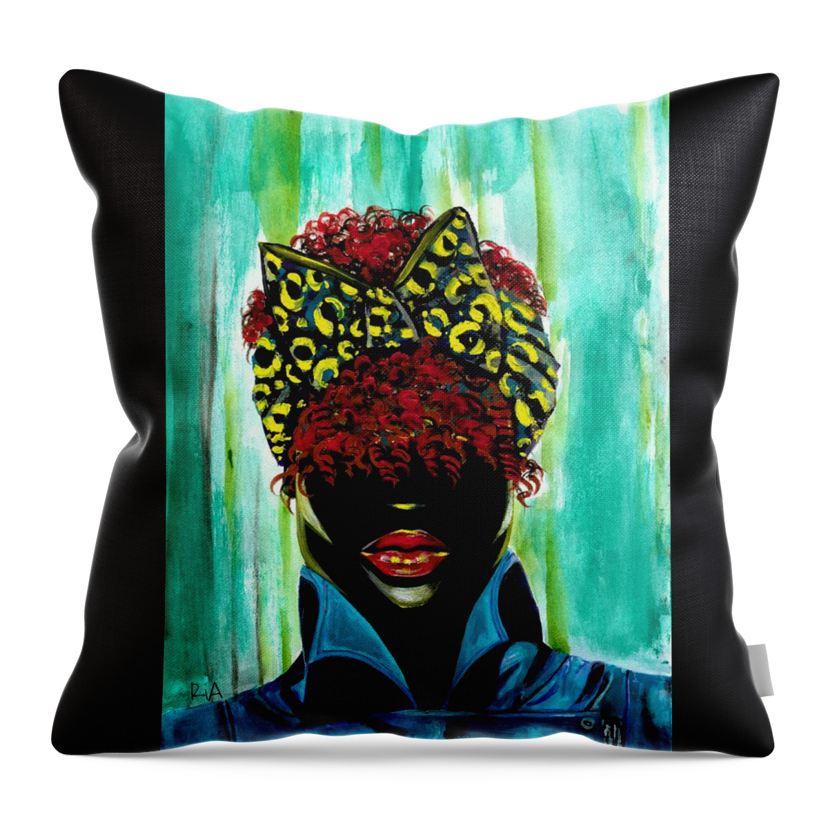 Black Throw Pillow featuring the photograph Neon by Artist RiA