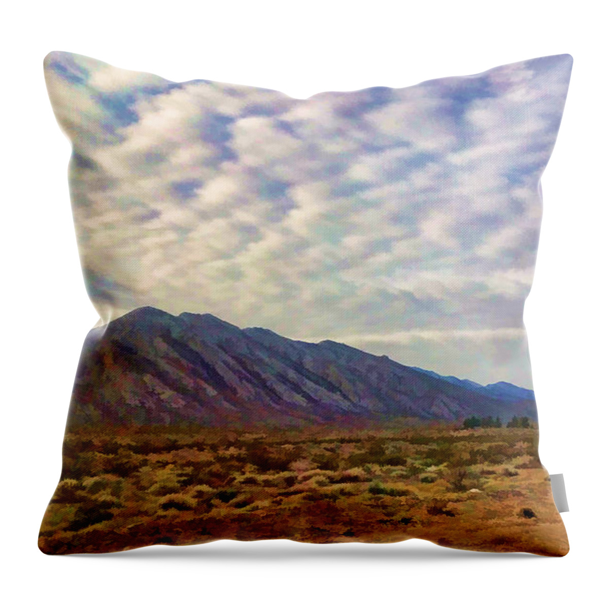 Las Vegas Throw Pillow featuring the painting Nevada Gold by Steven Richardson