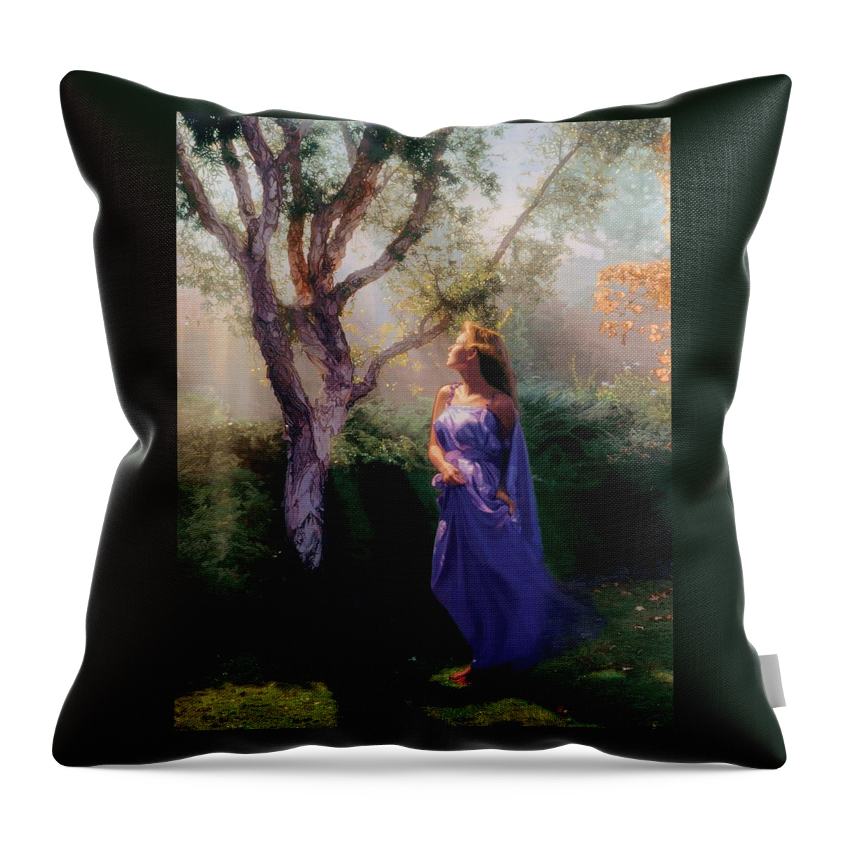 Tree Throw Pillow featuring the painting New Dawn by Patrick Whelan