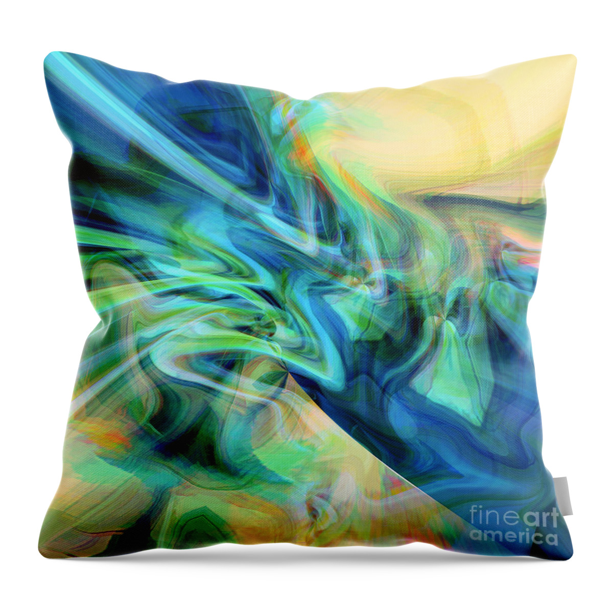 Bright Yellow Throw Pillow featuring the digital art New Day by Margie Chapman