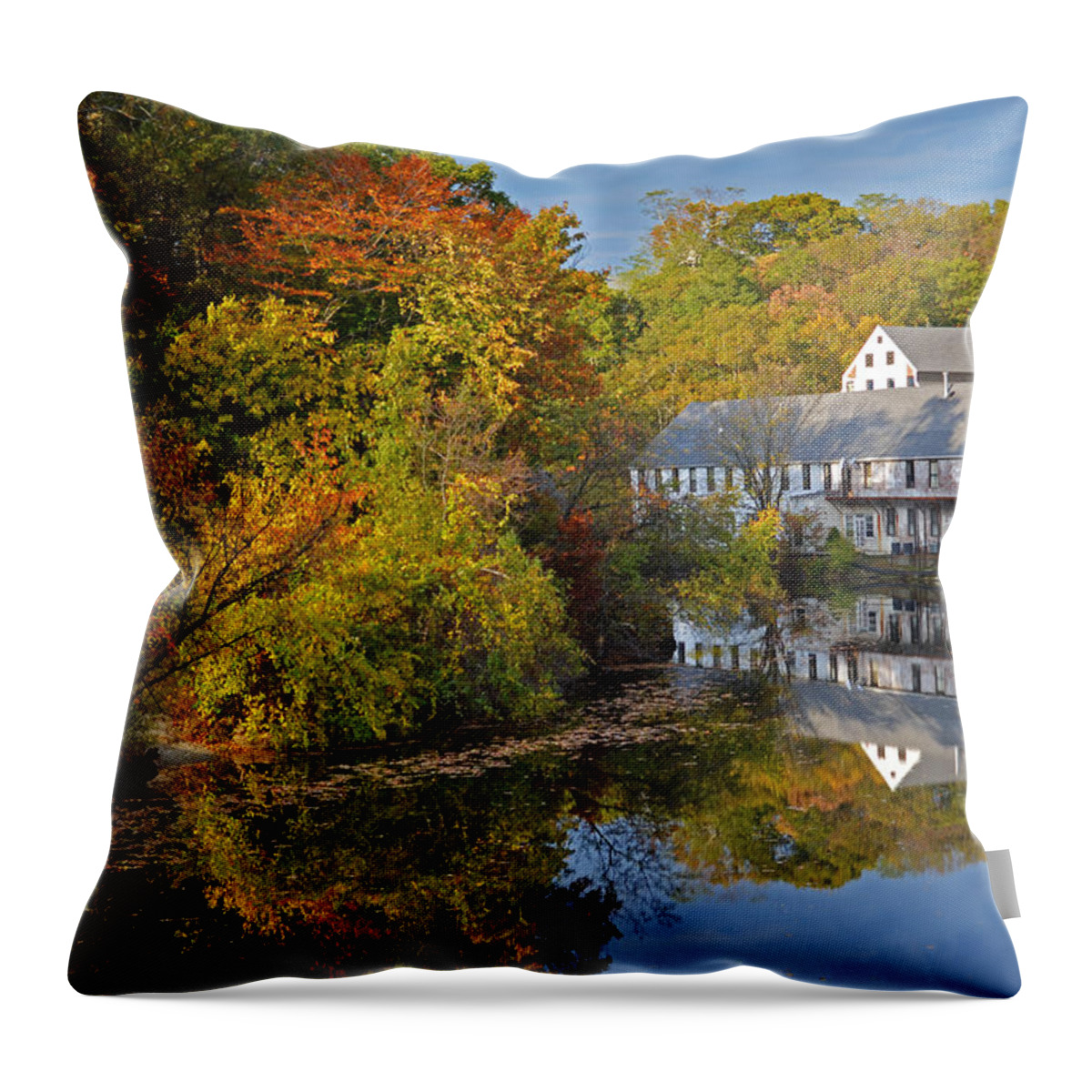 Newton Throw Pillow featuring the photograph New England Autumn Day by Toby McGuire