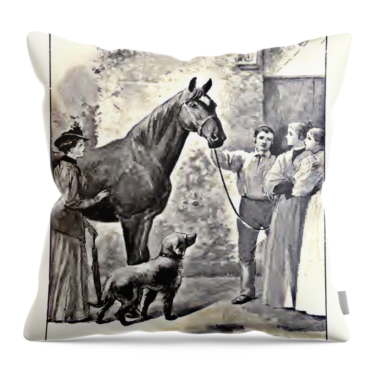 Black Beauty Throw Pillow featuring the digital art New Home - Black Beauty by Janice OConnor