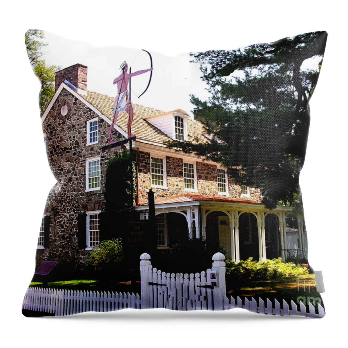 New Hope Pa Throw Pillow featuring the photograph Parry Mansion Museum by Jacqueline M Lewis