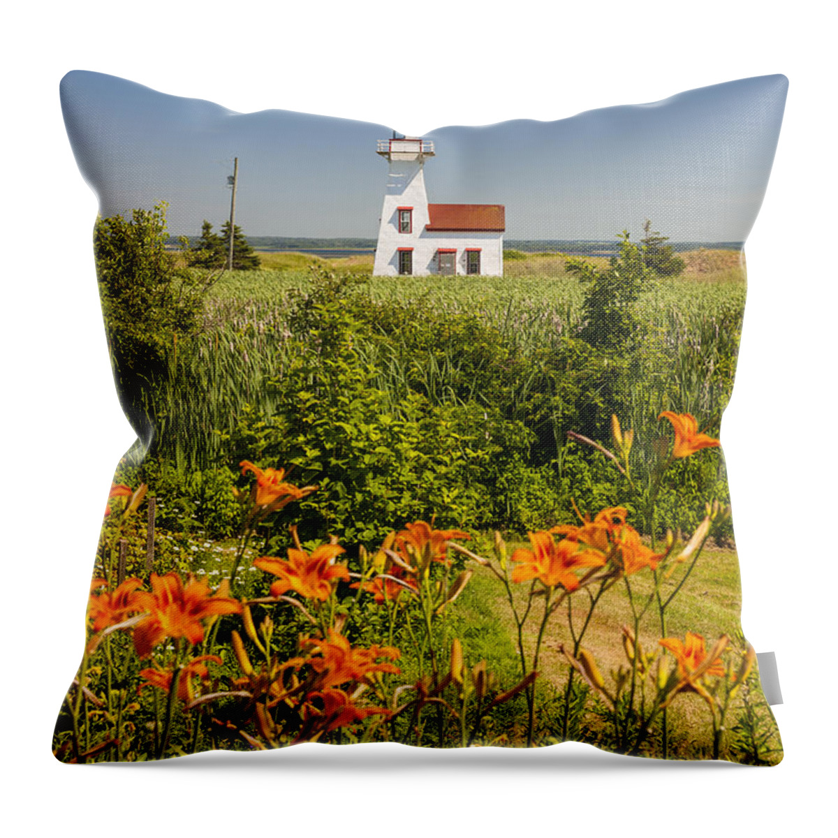 Lighthouse Throw Pillow featuring the photograph New London Range Rear Lighthouse 4 by Elena Elisseeva