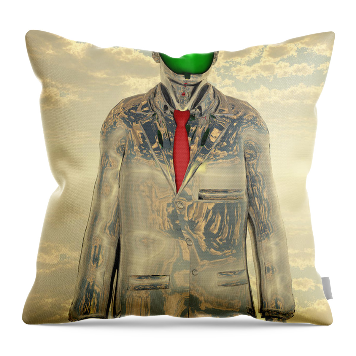 Magritte Throw Pillow featuring the digital art New Man by Bruce Rolff