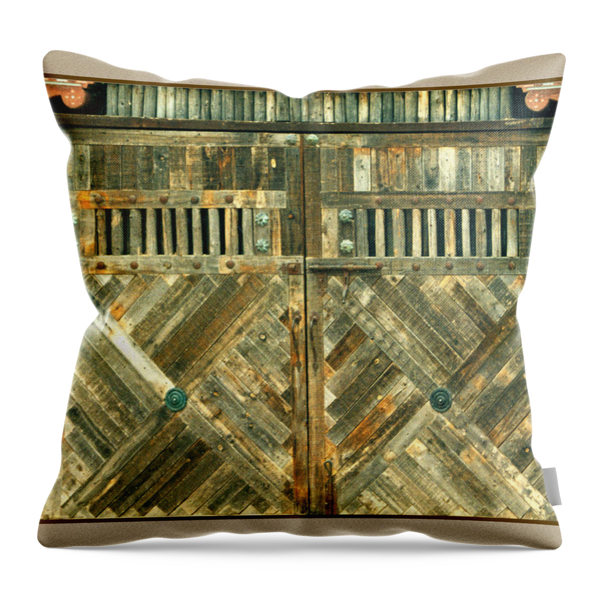 Abstract Patterns Of New Mexico Portals Throw Pillow featuring the photograph Abstract New Mexico Portals by Jack Pumphrey