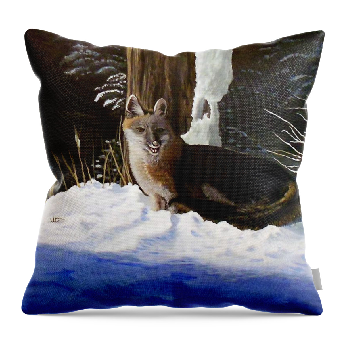 Fox Throw Pillow featuring the painting New Mexico Swift Fox by Sheri Keith