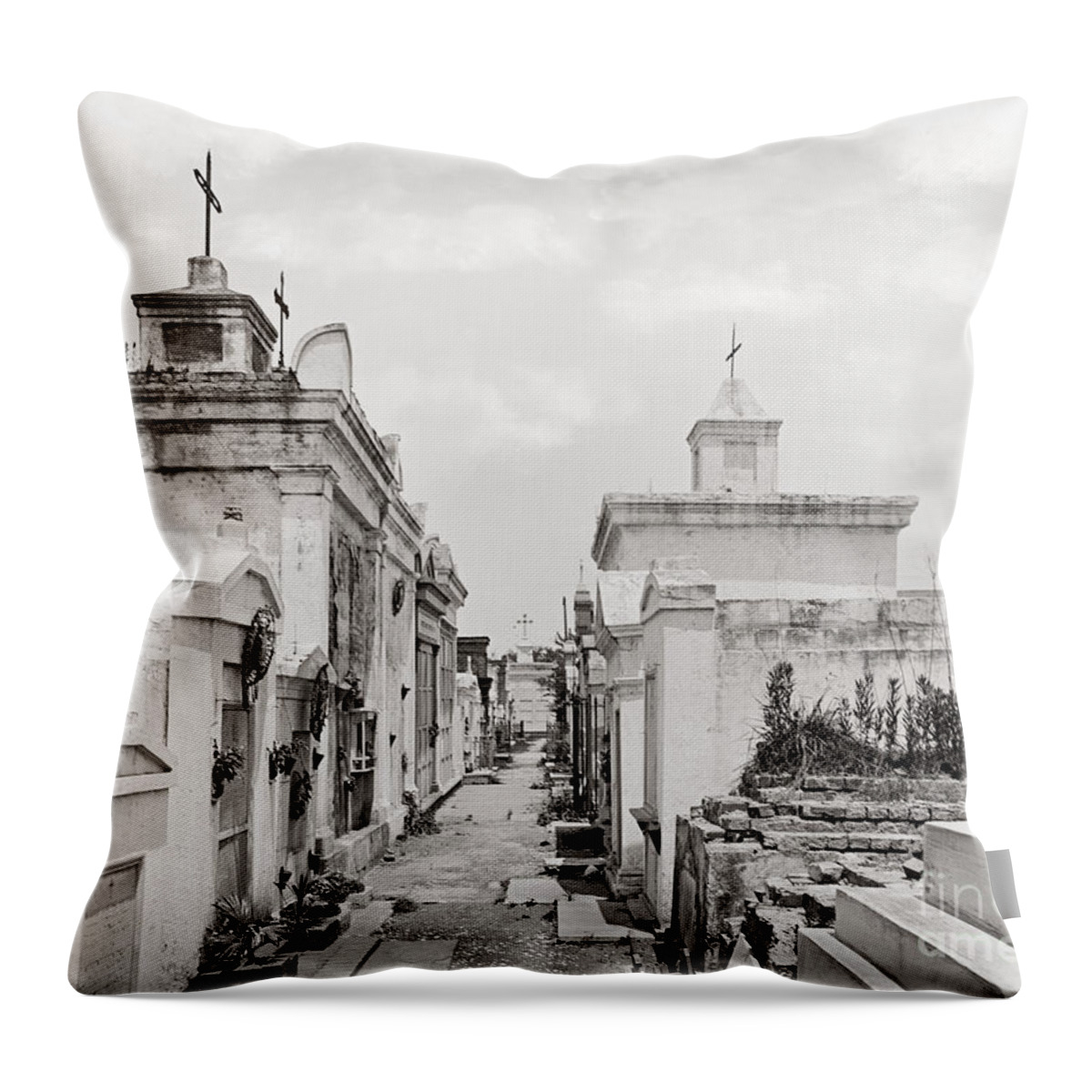 1901 Throw Pillow featuring the photograph New Orleans: Cemetery by Granger