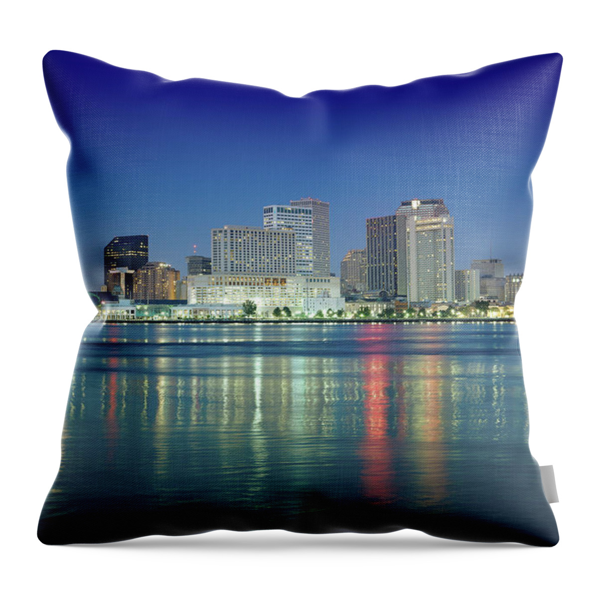 Dawn Throw Pillow featuring the photograph New Orleans Skyline by Moreiso