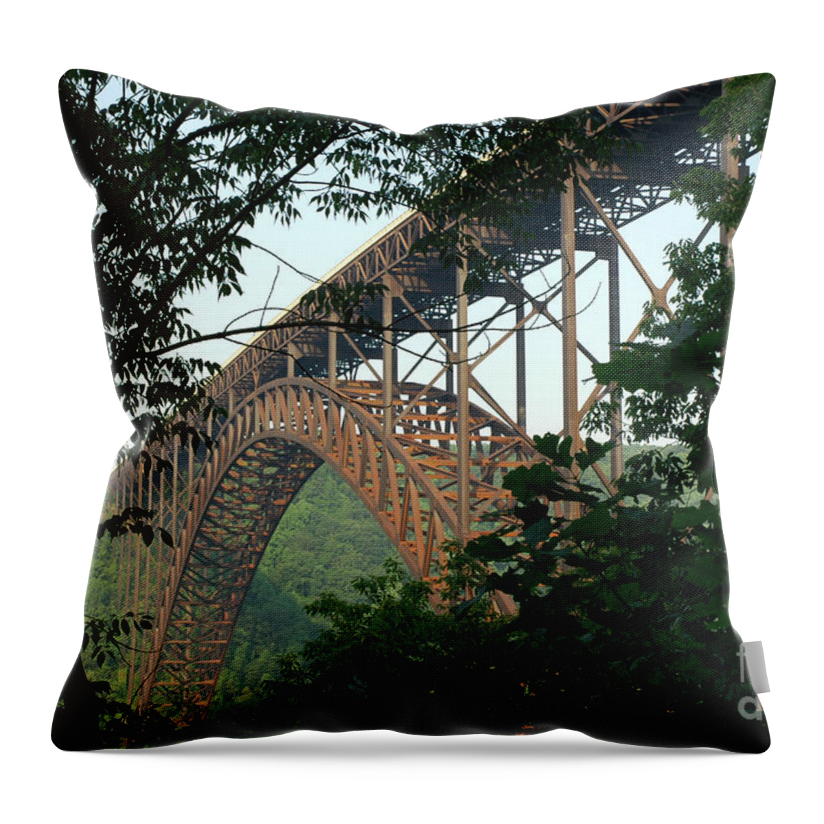 West Virginia Throw Pillow featuring the photograph New River Gorge Bridge by Thomas R Fletcher