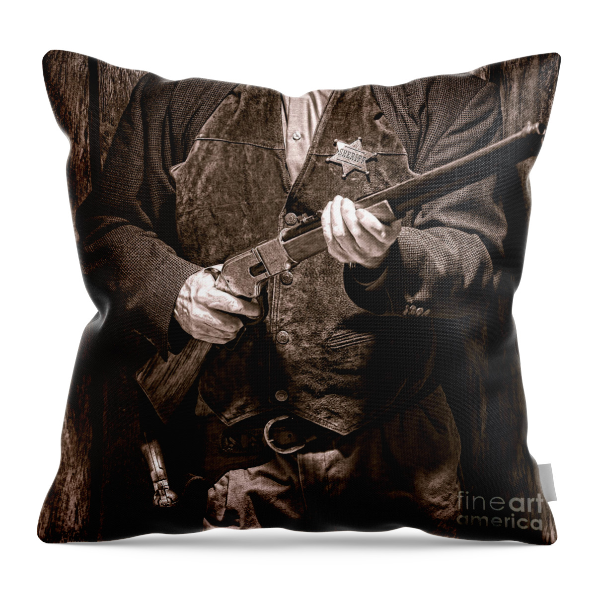 Sheriff Throw Pillow featuring the photograph New Sheriff in Town by Olivier Le Queinec