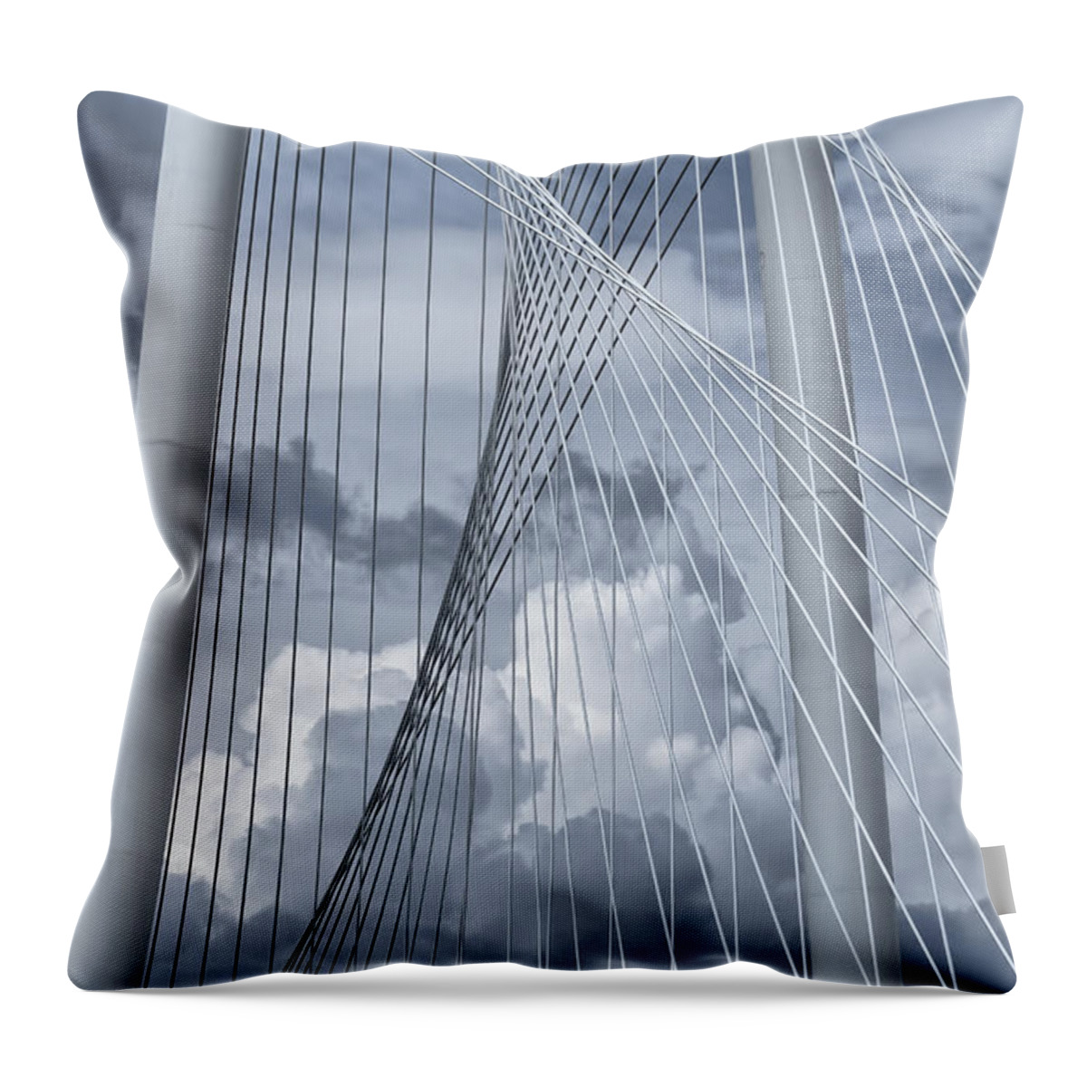 Bridge Throw Pillow featuring the photograph New Skyline Bridge by Joan Carroll