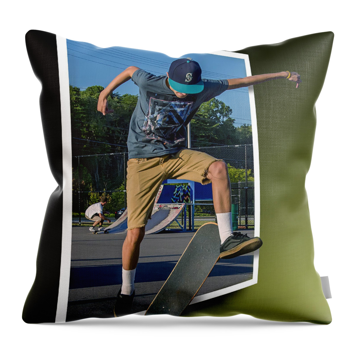 2d Throw Pillow featuring the photograph New Trick - OOF by Brian Wallace