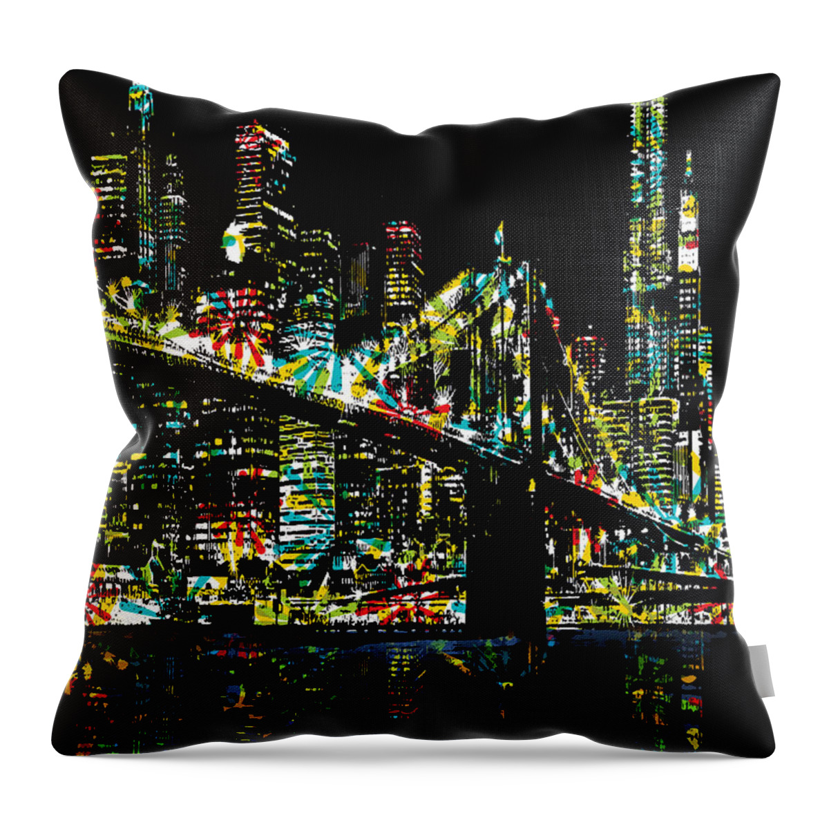 Ny Throw Pillow featuring the digital art New York City by Andrzej Szczerski