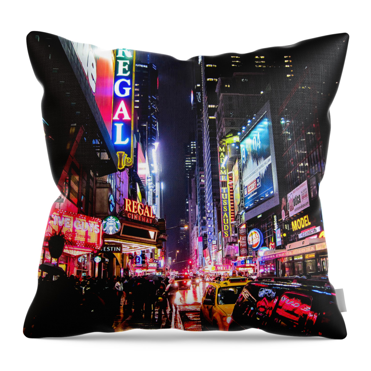 Night Throw Pillow featuring the photograph New York City Night by Nicklas Gustafsson