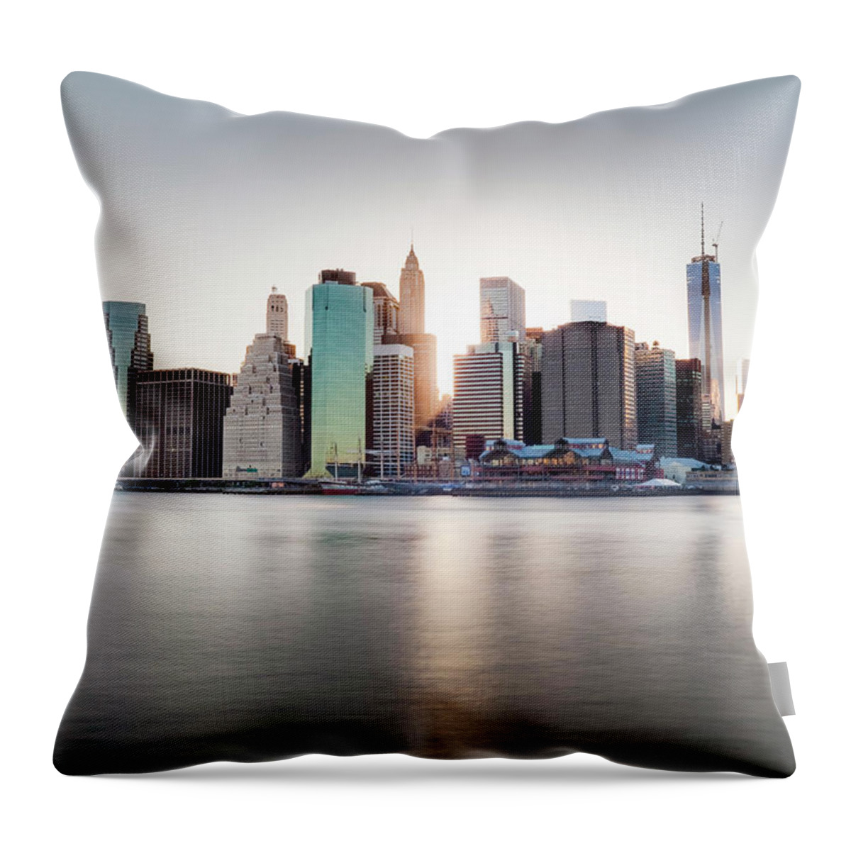 Lower Manhattan Throw Pillow featuring the photograph New York City by Tim Drivas Photography
