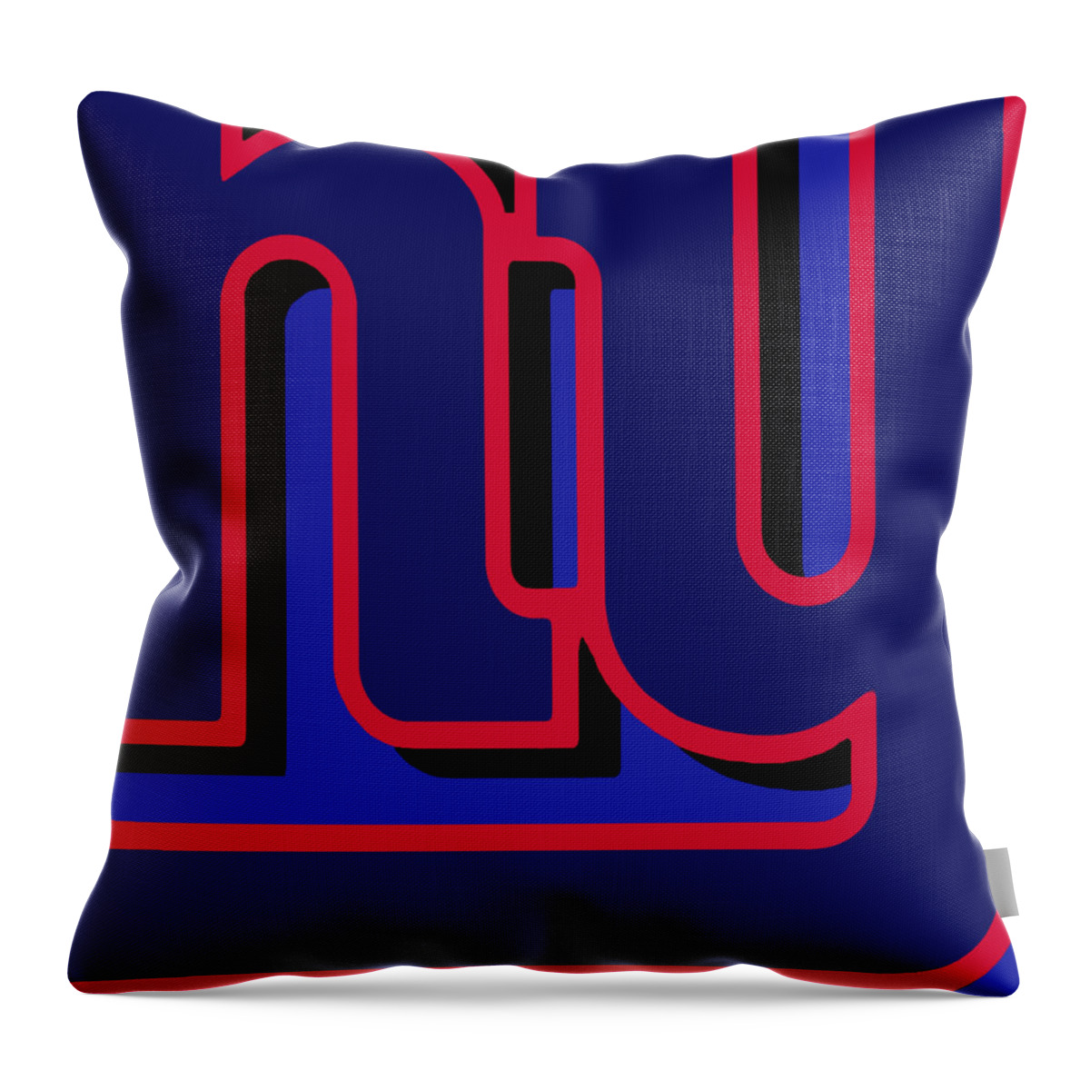 New York Throw Pillow featuring the painting New York Giants Football by Tony Rubino