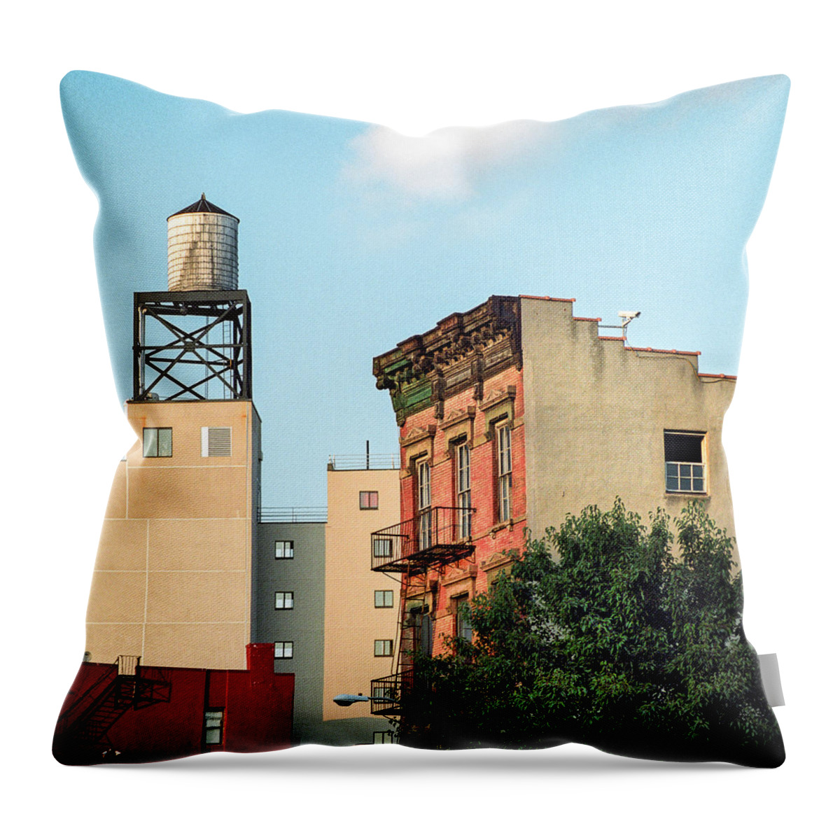 Water Tower Throw Pillow featuring the photograph New York Water Tower 3 by Gary Heller
