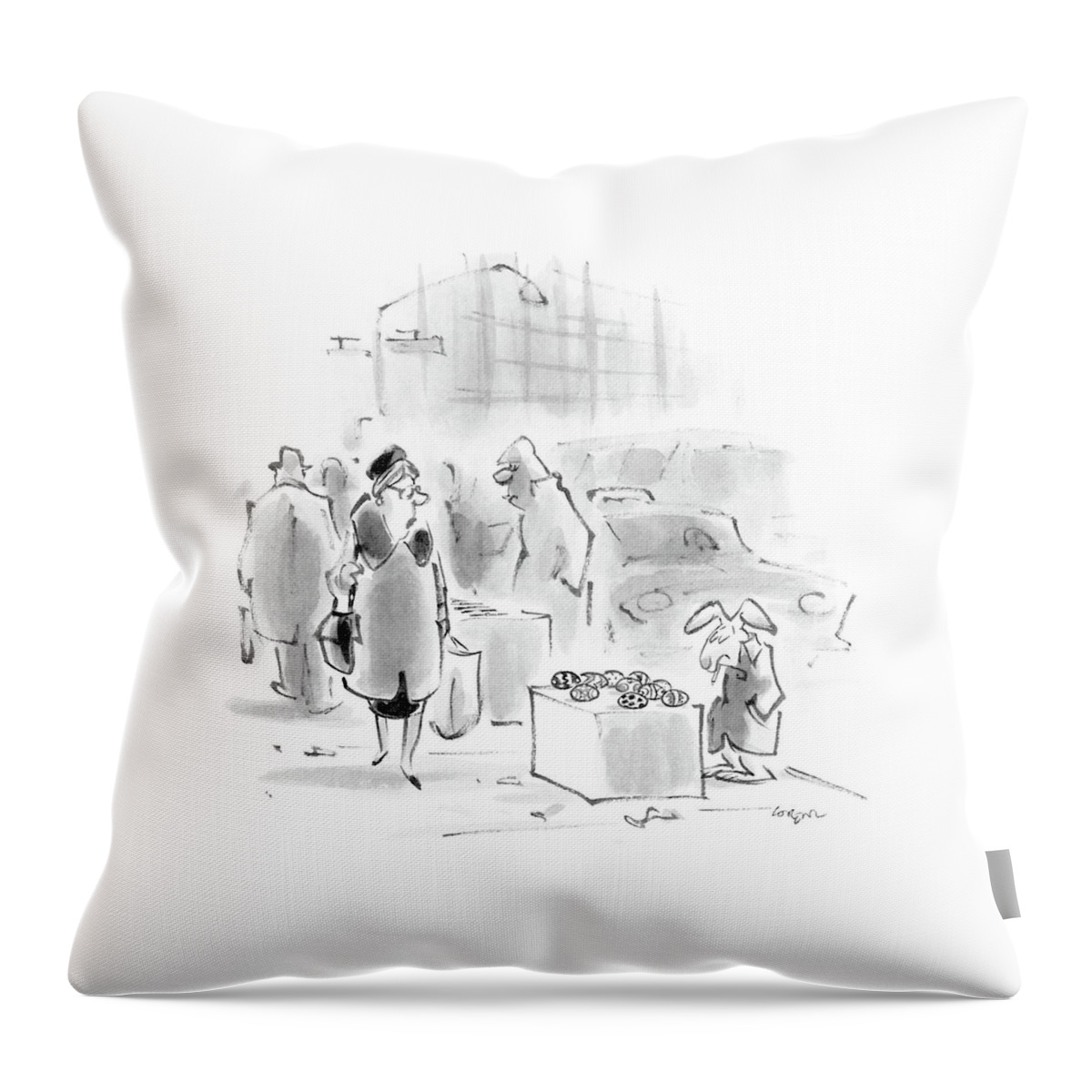 New Yorker April 4th, 1988 Throw Pillow