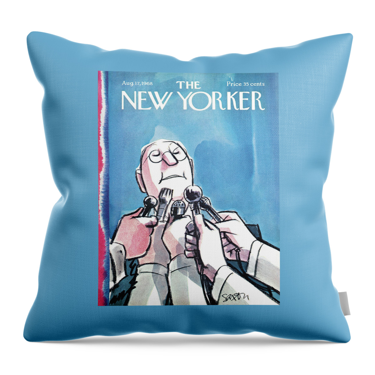 New Yorker August 17th, 1968 Throw Pillow