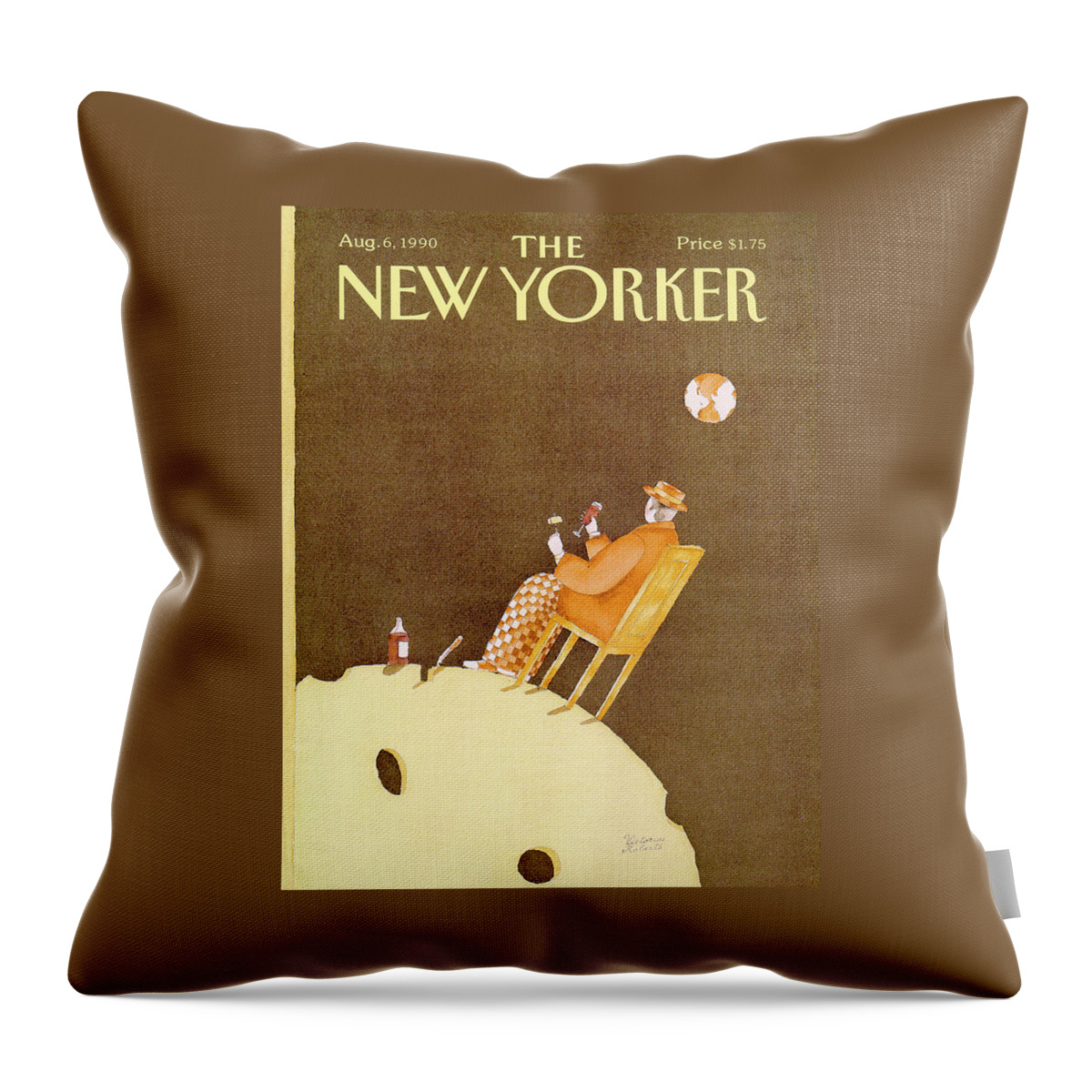 New Yorker August 6th, 1990 Throw Pillow