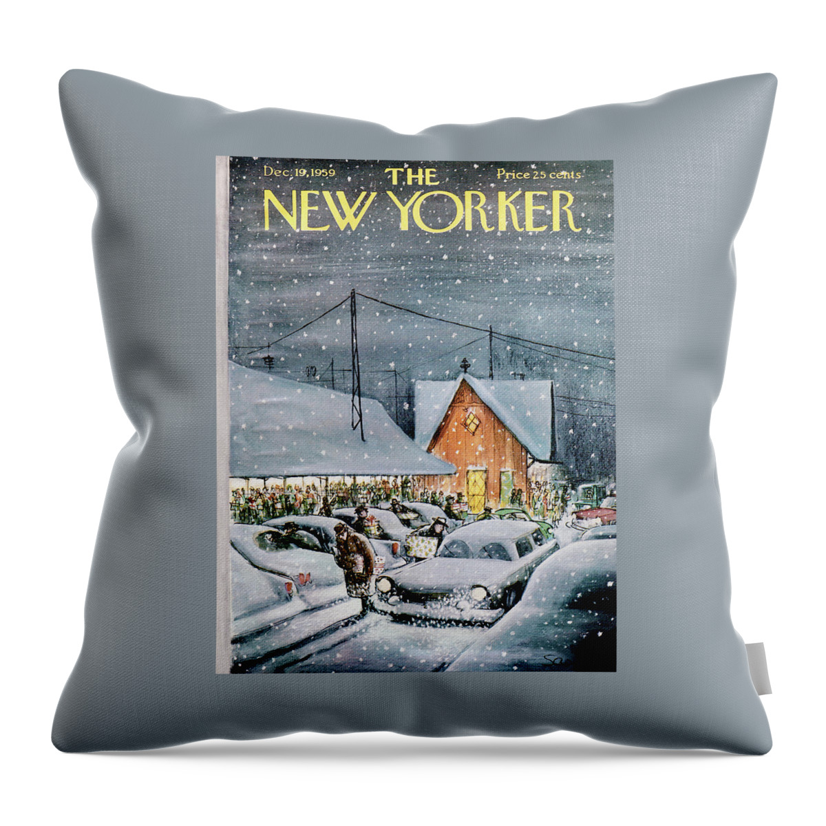 New Yorker December 19th, 1959 Throw Pillow