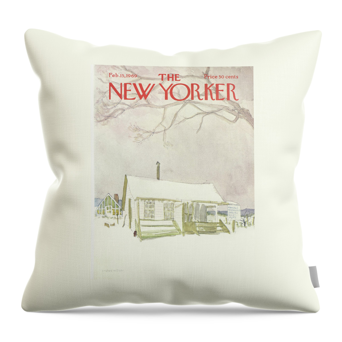 New Yorker February 15th, 1969 Throw Pillow