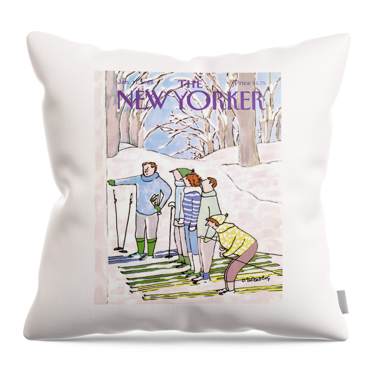 New Yorker January 11th, 1988 Throw Pillow