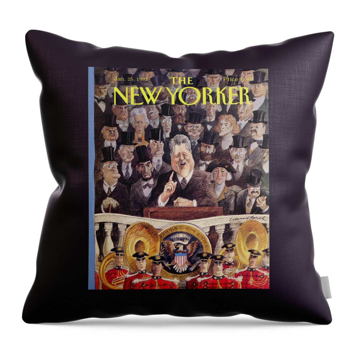 New Yorker January 25th, 1993 Throw Pillow