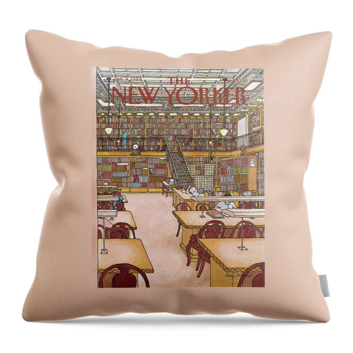 New Yorker January 9th, 1984 Throw Pillow