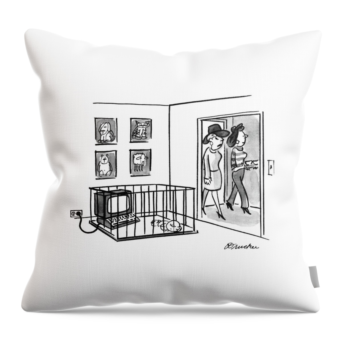 New Yorker July 4th, 1988 Throw Pillow