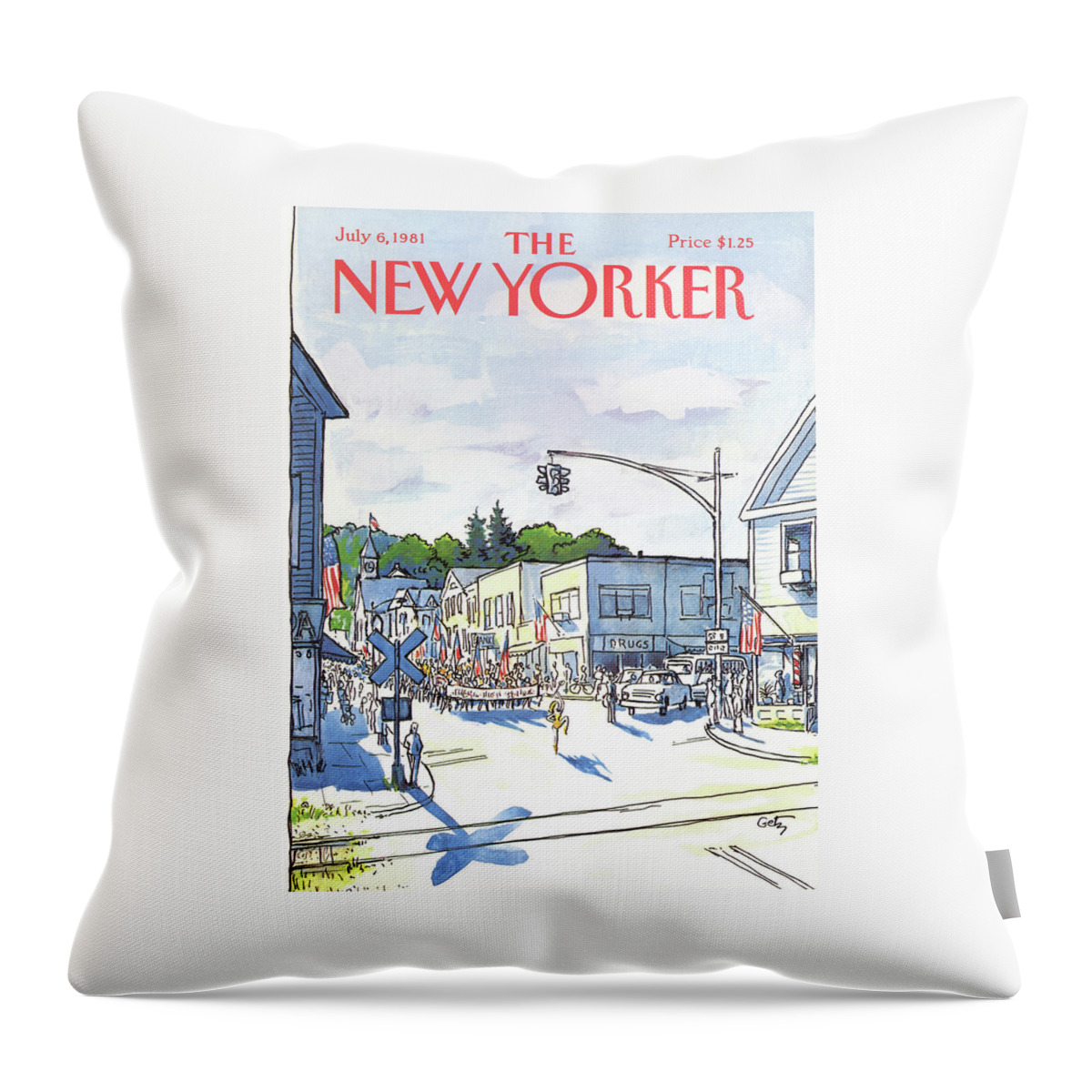 New Yorker July 6th, 1981 Throw Pillow