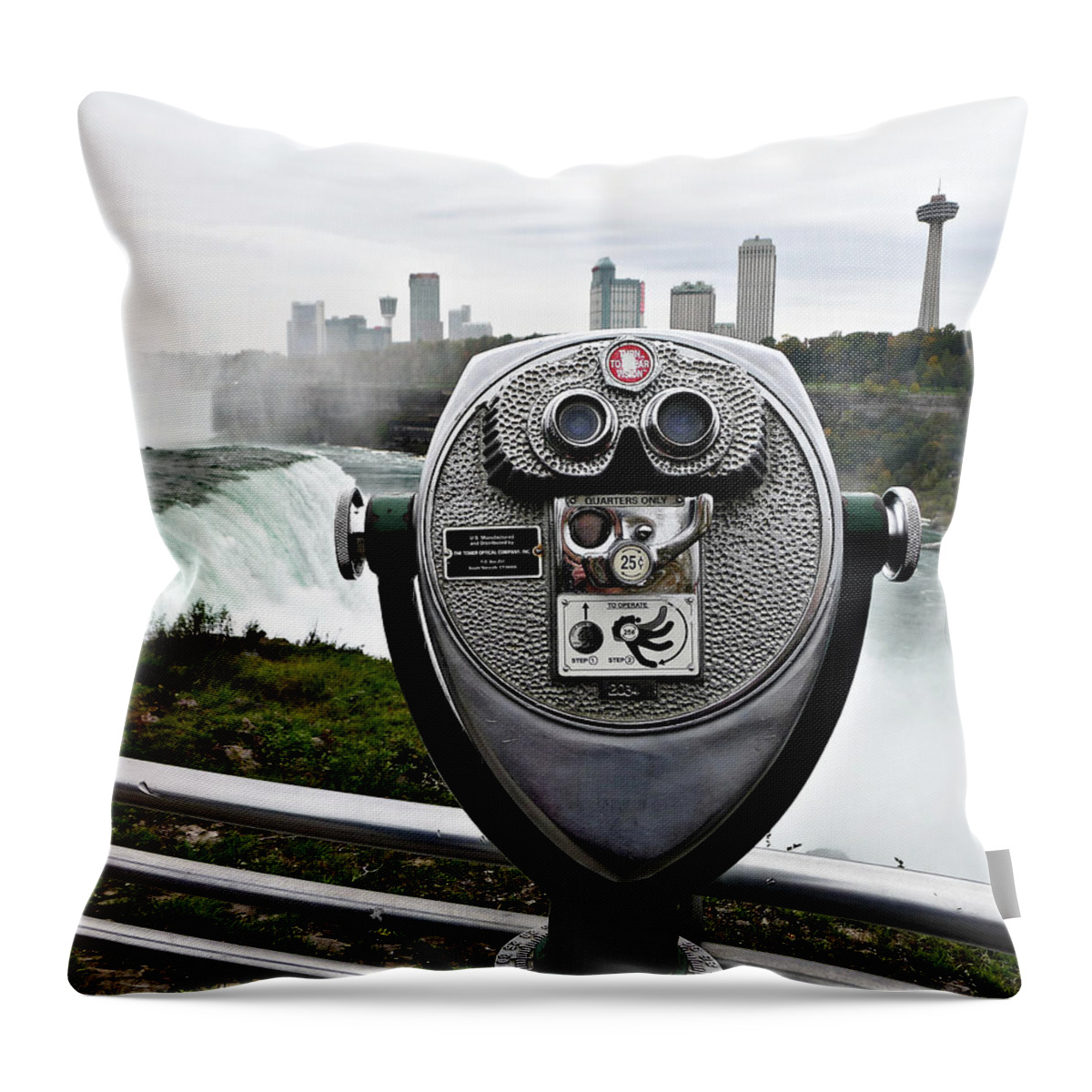 Niagara Throw Pillow featuring the photograph Niagara Vigil by Richard Reeve