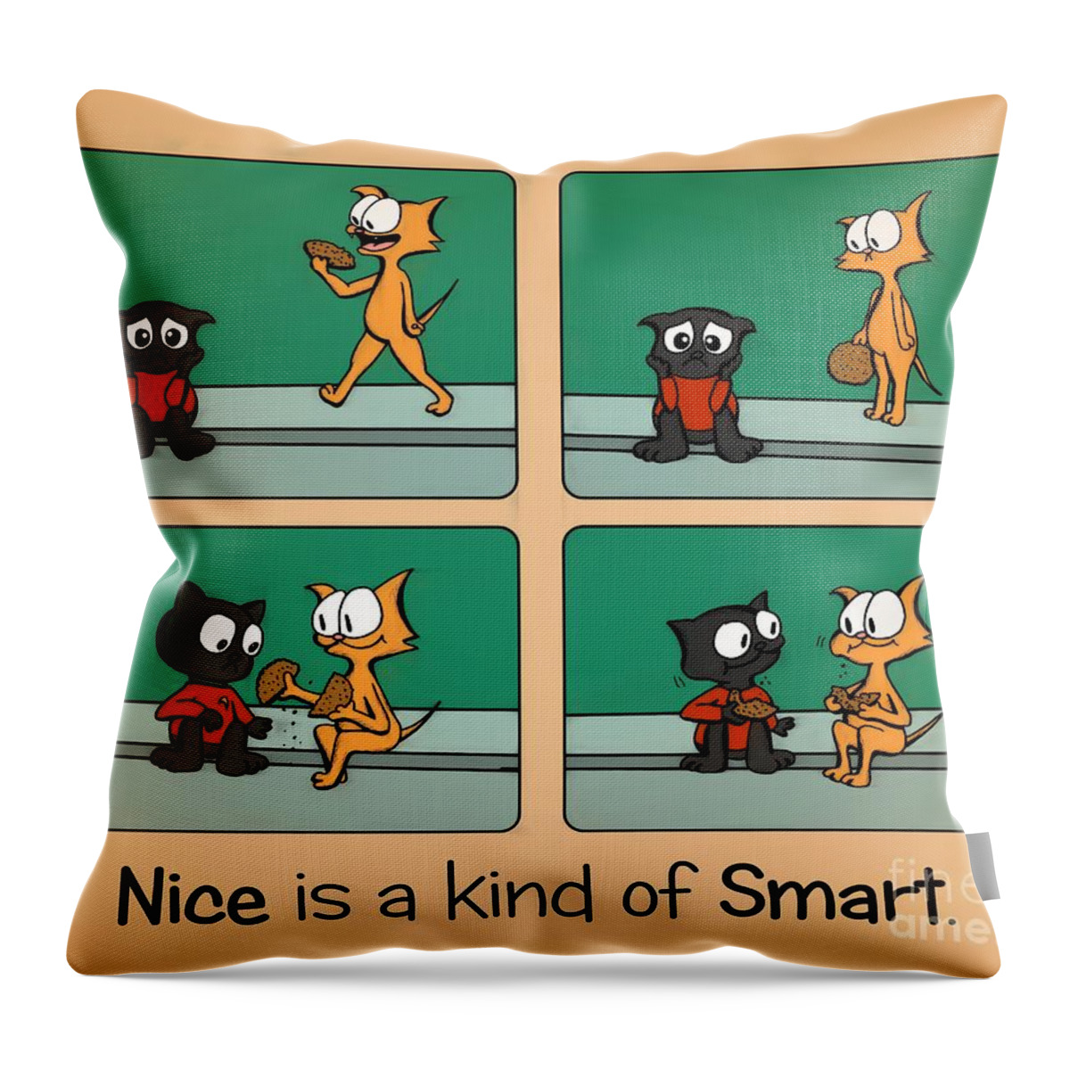 Nice Throw Pillow featuring the drawing Nice is a Kind of Smart by Pet Serrano