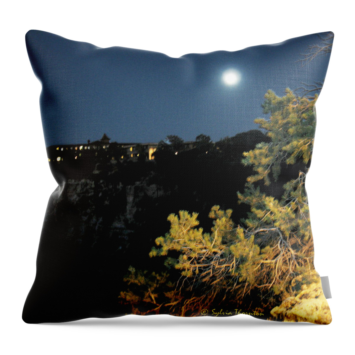 Grand Canyon Throw Pillow featuring the photograph Night Glow by Sylvia Thornton