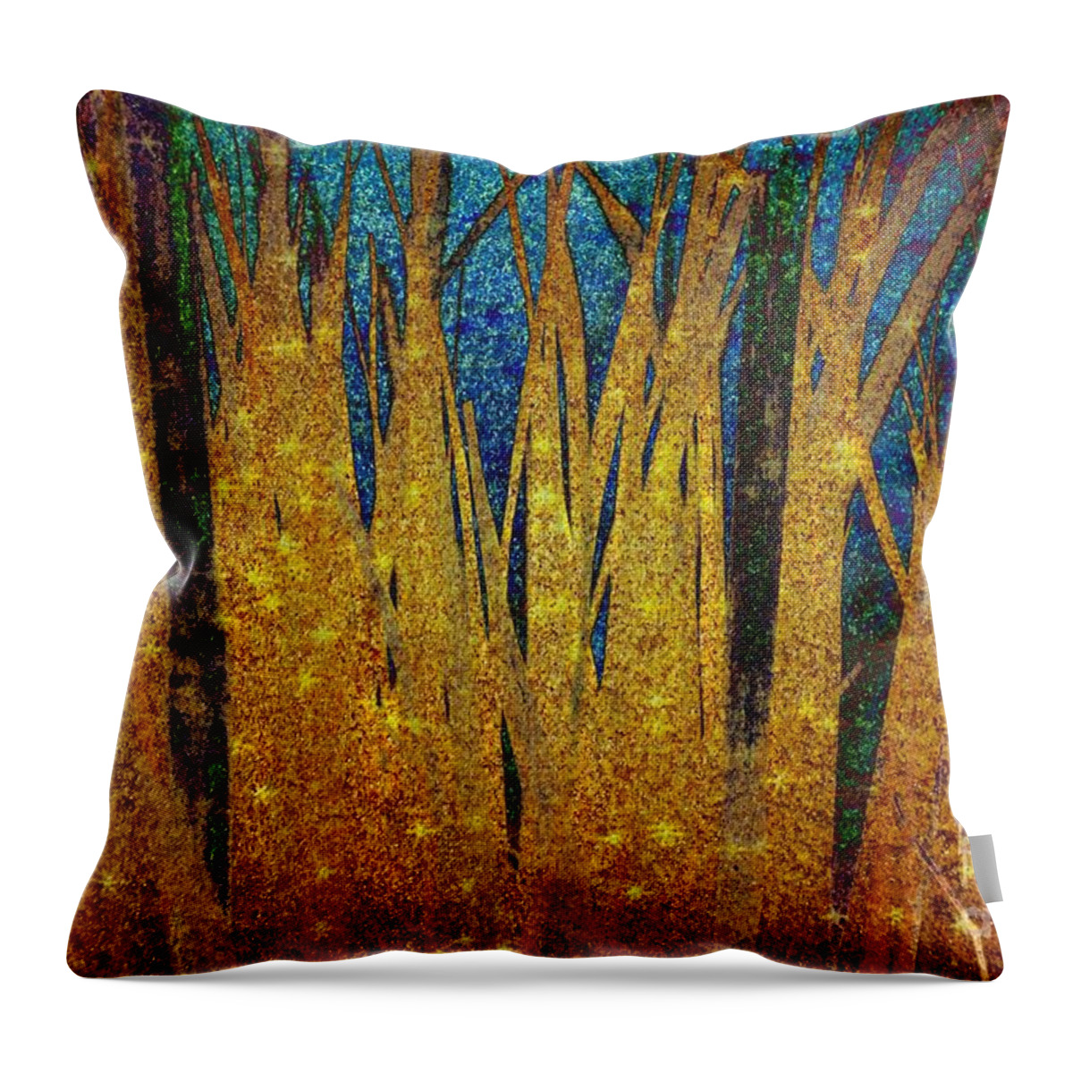Night Grass Throw Pillow featuring the digital art Night Grass by Darla Wood