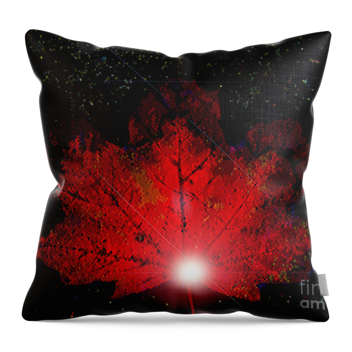Red Throw Pillow featuring the photograph Night Light by Ann Johndro-Collins