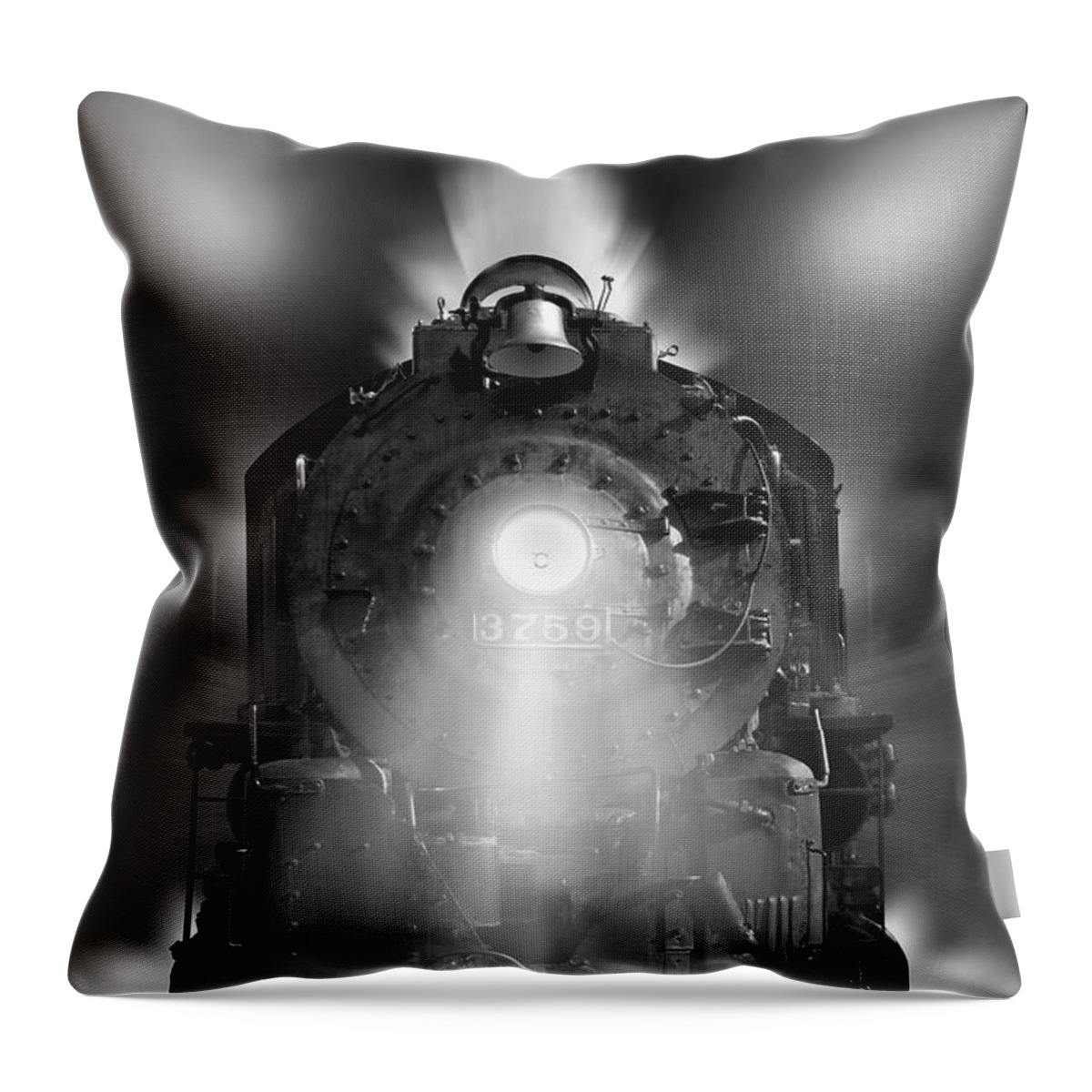 Transportation Throw Pillow featuring the photograph Night Train On The Move by Mike McGlothlen