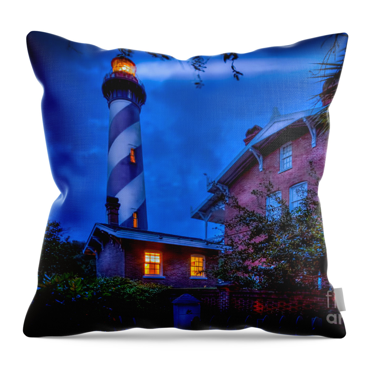 Lighthouse Throw Pillow featuring the photograph Nightshift by Marvin Spates