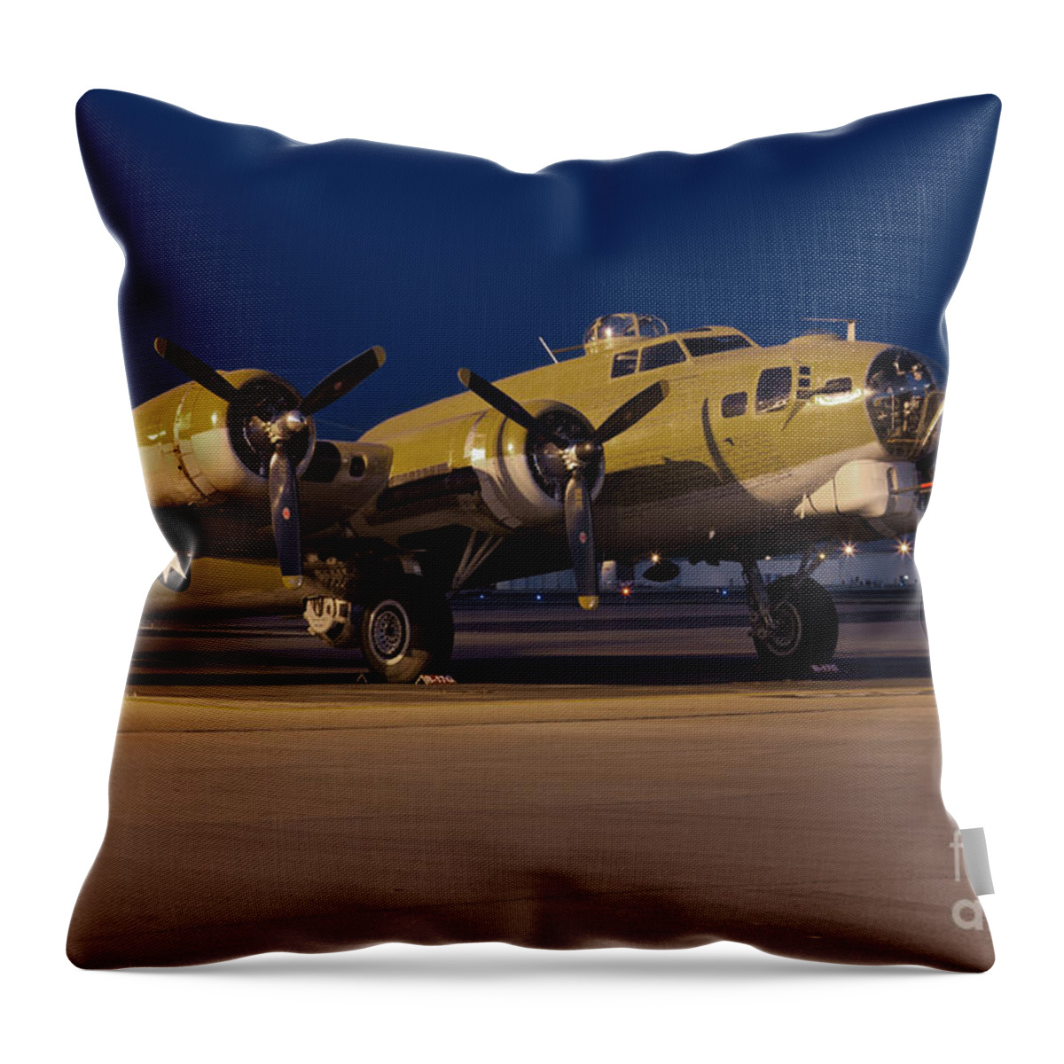 Collings Foundation Throw Pillow featuring the photograph Nine-O-Nine at Night by Rick Pisio