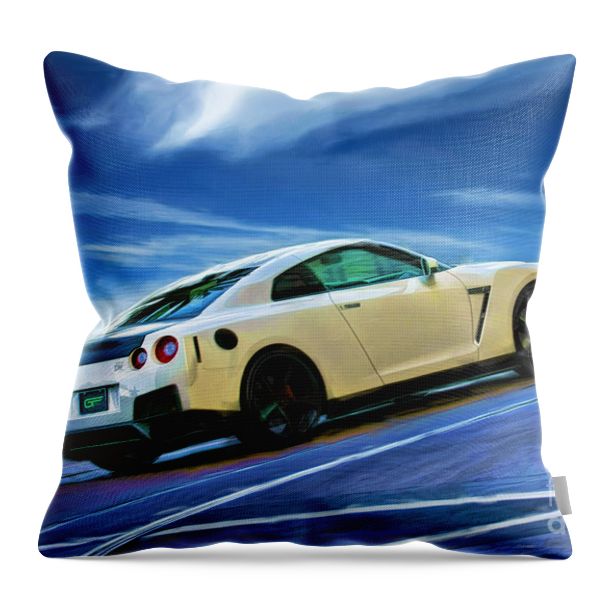Nissan Gt-r Throw Pillow featuring the photograph Nissan GT-R by Blake Richards