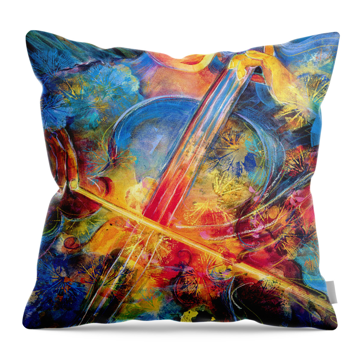 Jen Norton Throw Pillow featuring the painting No Blue Notes by Jen Norton