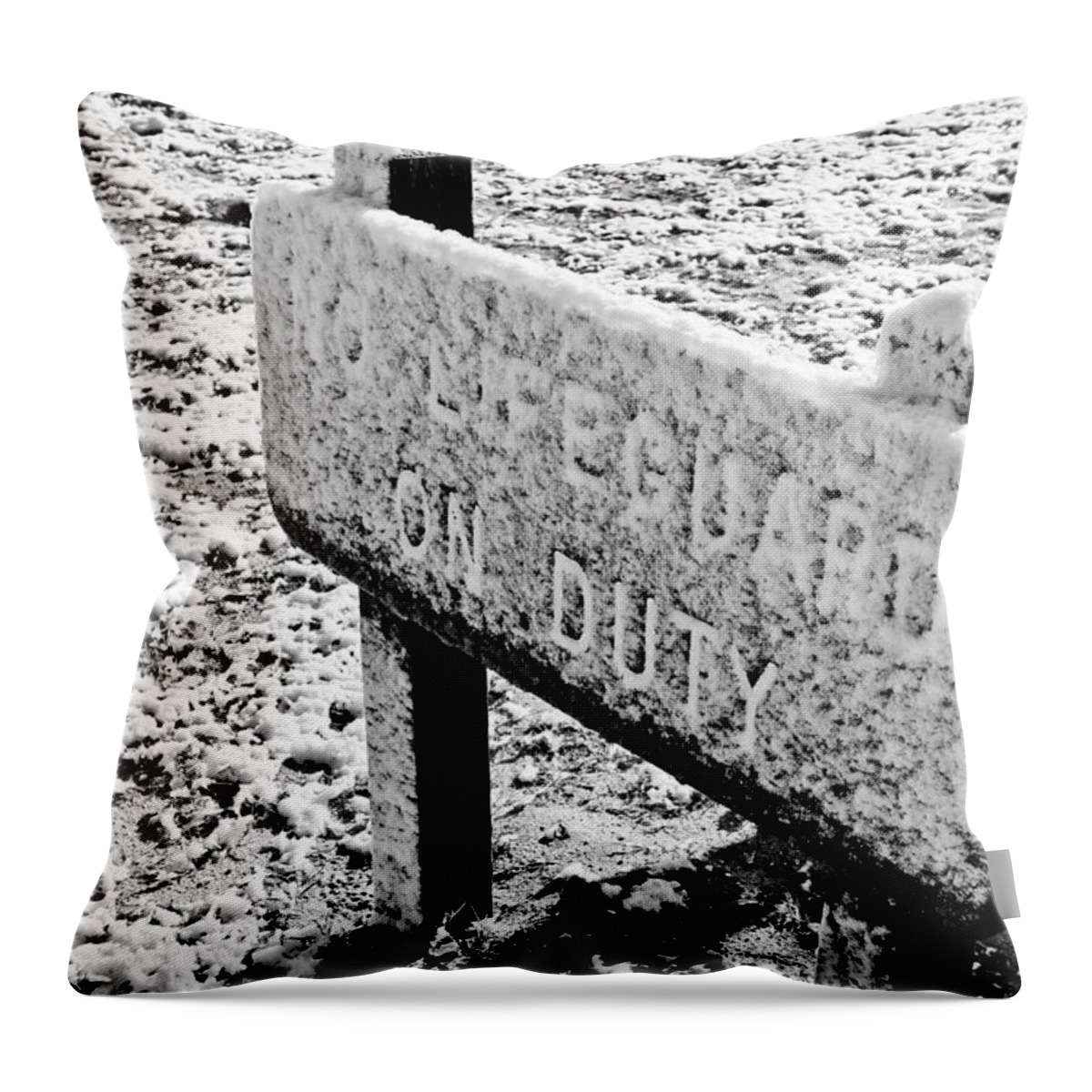 Myrtle Beach State Park Throw Pillow featuring the photograph No Lifeguard on Duty by Jessica Brown